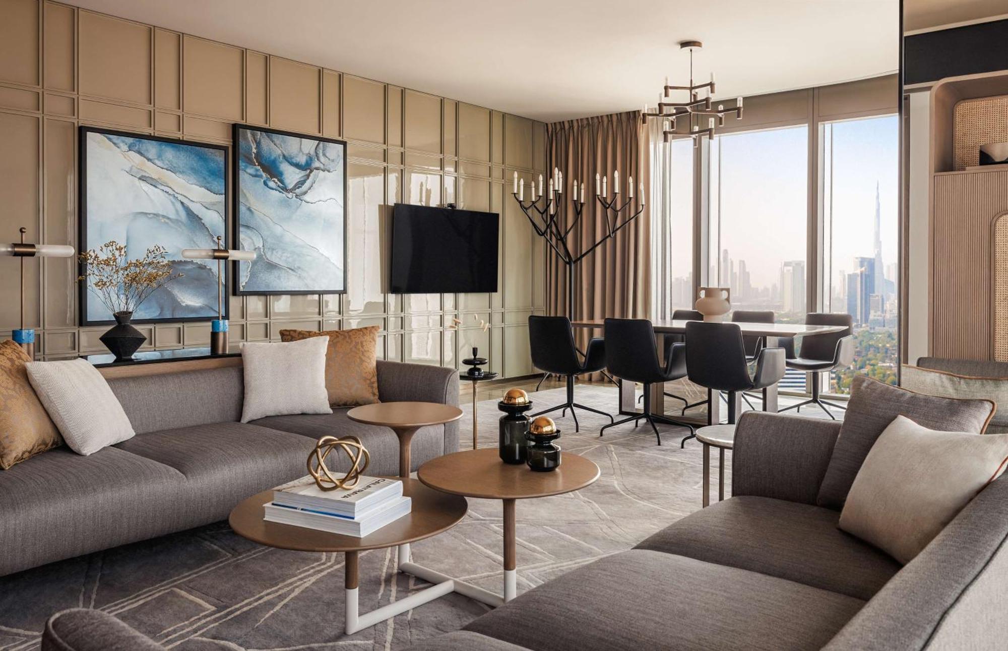 One&Only One Za'Abeel Hotel ดูไบ ภายนอก รูปภาพ The living room of a three-bedroom apartment